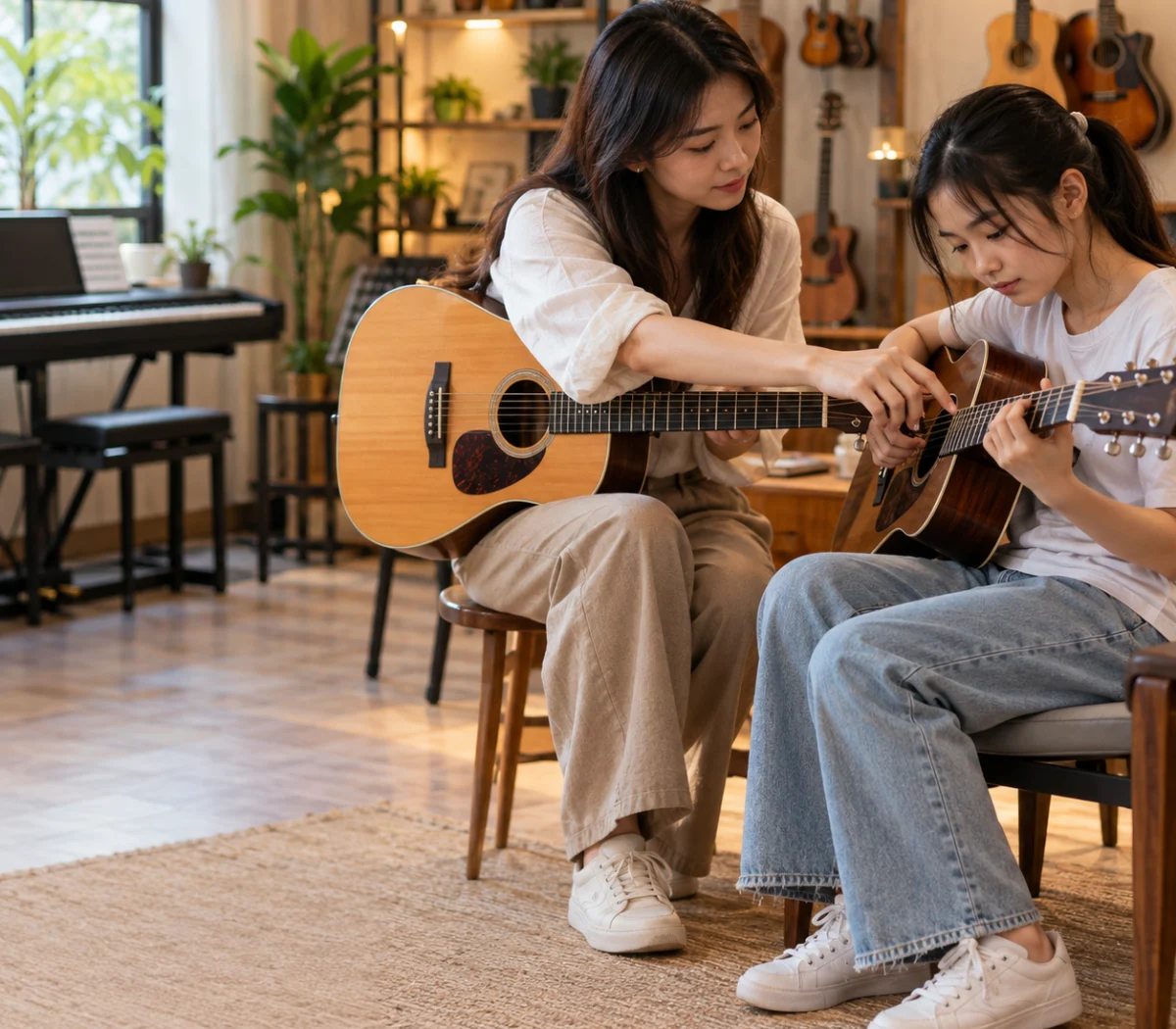 Học guitar 1 kèm 1 tại Nốt Nhạc Xanh